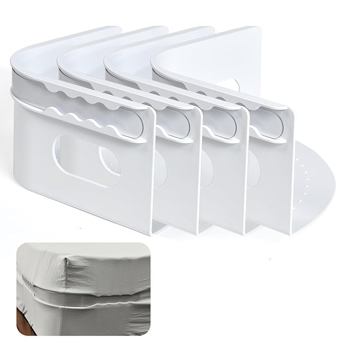 Bed Sheet Holder, Fitted Sheet Clips with Lock Strips Heavy Duty Bed Sheet Corner Fastener Keep Sheets Firm Tight, Bed Sheet Holder Straps Fit Any Bed,No More Loose Sheets,Easy Installation-image-18