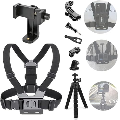 YHTSPORT Harnais de Support de Poitrine, Sangle de Fixation Poitrine pour Téléphone Portable, Harnais de Sangle Fixation Poitrine Compatible avec...