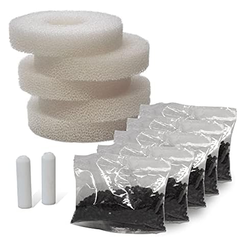 5 Pack Compatible biOrb Refill Service Kit for Oase biOrb with Filter Media & Airstone Cover
