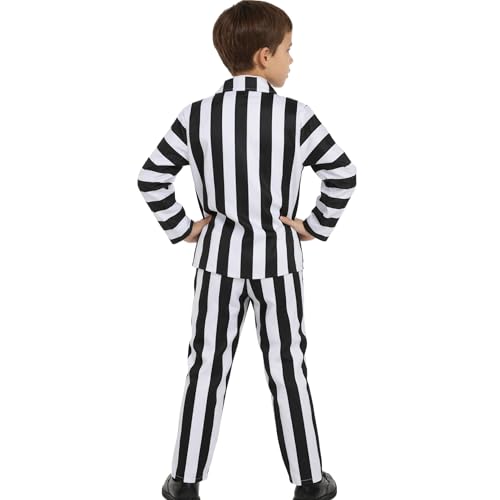 Disfraz infantil Halloween rayas blanco y negro miniatura 7