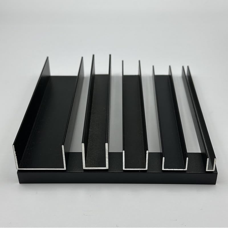 Perfil de canal en U de aluminio, paquete de 2, 50 cm de longitud, ranura de 5 x 10 mm, para proyectos de bricolaje, mejoras del hogar y manualidades, duradero y ligero
