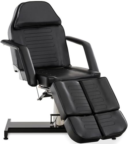 CLP Camilla Estética Hidráulica Split V2 en Cuero PU I Camilla de Masaje Profesional I Silla Dentista Regulable & con Reposabrazos Extraíbles I, Color:Negro