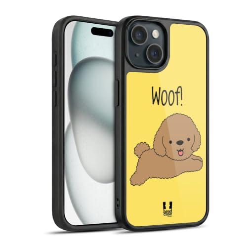 Coque antichoc iPhone 15 Caniche Chiots Heureux Gel renforcé