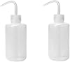 2Pcs 250ml Safety Wash Bottle Plastic Bent Tip Graduated Squeeze Bottle Narrow Mouth Tattoo Squeeze Bottle with Scale
