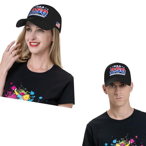 Image of USA Flag Baseball Cap American Patriotic Trucker Hat Father Dad Mother Mom Adjustable Sportswear Hat for Men Women Adults