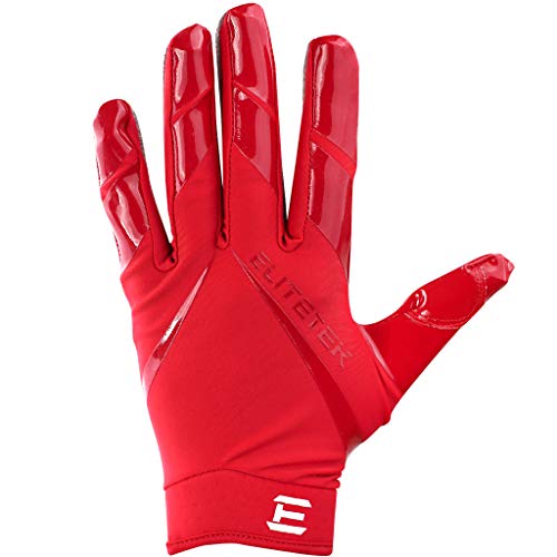 image for EliteTek RG-14 Super Tight Fitting Football Gloves - Youth and Adult S