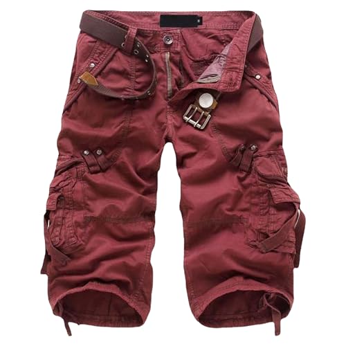 Short camouflage d'extérieur rouge multi-poches pour éviter les sacs