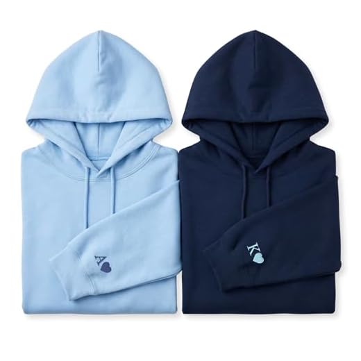 Custom Embroidered Couple Hoodie Initials Heart On Sleeve