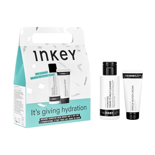 The INKEY List It’s Giving Hydration Holiday Gift Set, Hydrating Cream-to-Milk Cleanser + Omega Water Cream Moisturiser, Skincare Duo for Healthy, Glowing Skin, Gift Set for All Skin Types