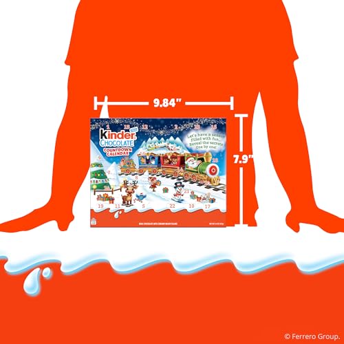 Kinder Chocolate Countdown 2025 Advent Calendar, 2 Pack, Holiday gift for all, Contains Nut, 24 Pieces, 8.8 oz