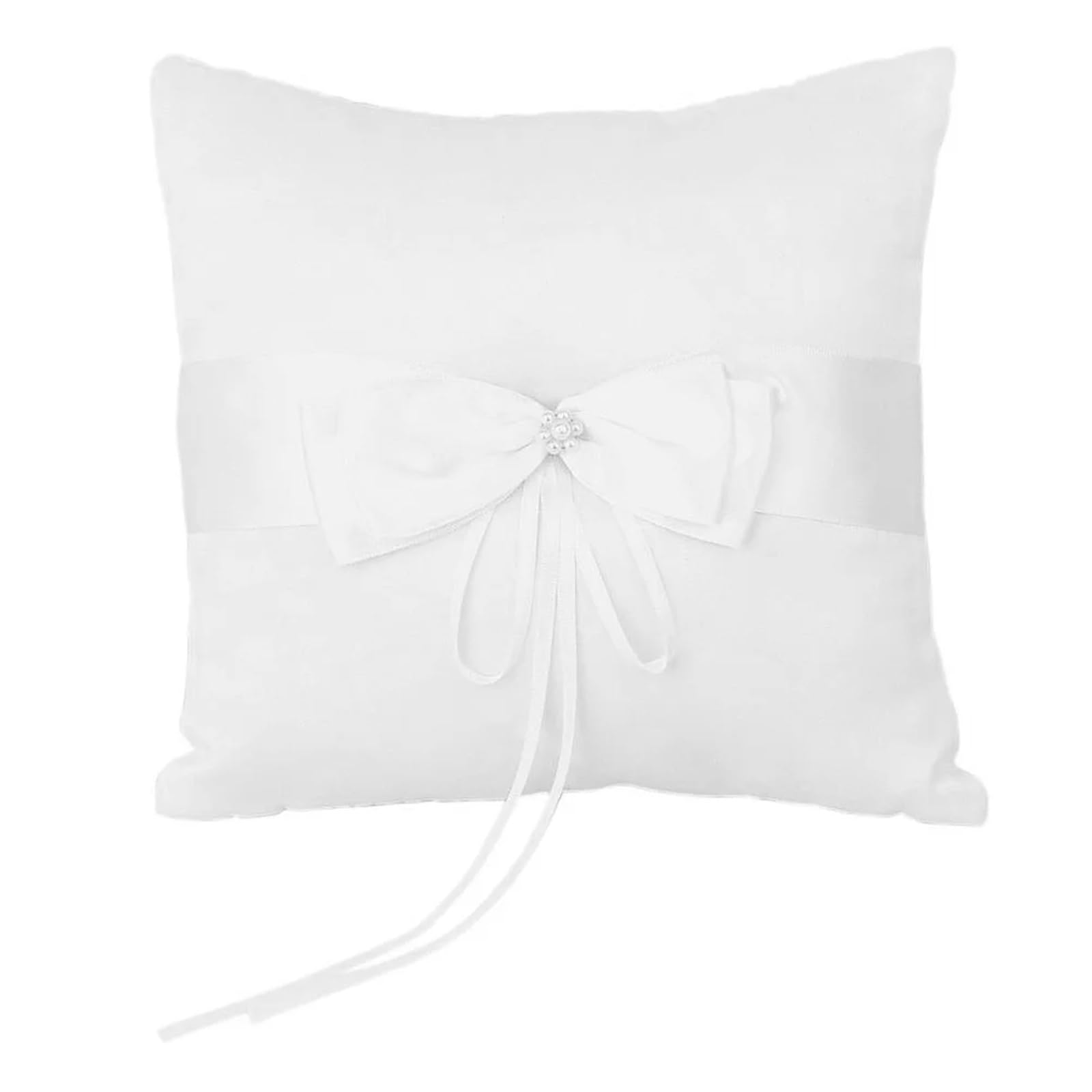 MTKSFDC Ring Pillow Wedding 10 * 10cm Wedding Ring Bearer Pillow For Wedding Bride(White)