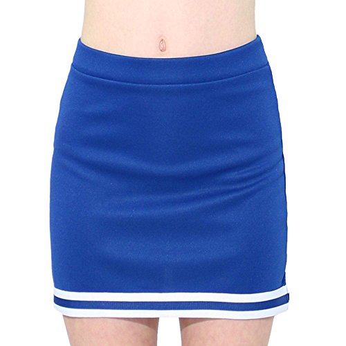 Danzcue Child A-Line Cheerleaders Uniform Skirt, Royal-White, Large