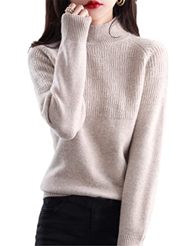 Turtleneck Wool Sweater Women Tops Autumn Winter Slim Long Sleeve