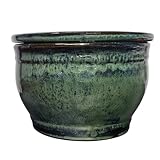 T-Trove 6in Round African Violet Self Watering Pot Jade Green
