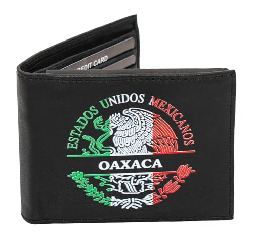 OAXACA Men printed Mexico States real Leather Wallet Cartera Estados Billetera