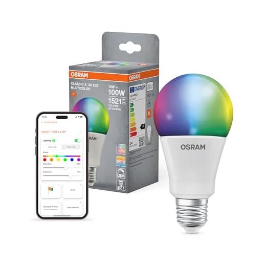 OSRAM SMART+ RGBW, lampe LED E27 avec Matter over Wifi, spécialement conçue pour ALEXA - installation facile en un clic,remplace 100W, blanc chaud à blanc froid, 16 millions de couleurs RGB, pack de 1