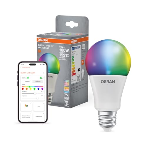OSRAM SMART+ RGBW, lampada LED E27 con Matter over Wifi, appositamente progettata per ALEXA, sostituisce 100W, 2700-6500K, 16 milioni di colori RGB, confezione da 1 (non compatibile con app SMART+)