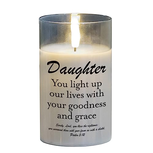 Elanze Designs Daughter You Light Up Our Lives Clear 5 x 3 Glass Candle in Glass