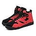 KUXIE Shoes Men's High Top Fashion Sneakers Outdoor Casual Sports Shoes Training Leather Shoes Mens Flats (M729-Red, 7.5, Numeric_7_Point_5)