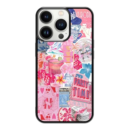 qizjio Trendy Phone Case Shockproof Protective Pink Coquette Collage Phone Cases for iPhone 13 Pro