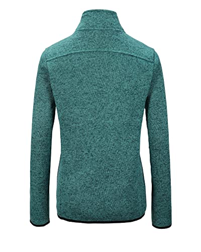 Image of Dolcevida Women's Long Sleeve Sweater Fleece Zip Up Speckled Jacket with Pockets