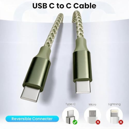 Image of KYEHD USB C Cable,3 Pack 10FT 60W Fast Charging USB C to USB C Cable, Durable Type C Charger Cable for iPhone 17 /16 /15 /iPad MacBook CarPlay and More