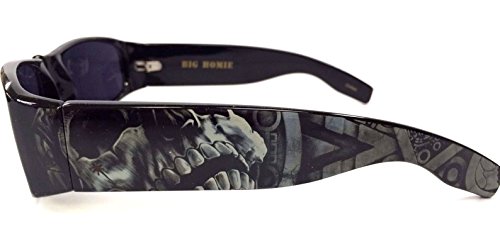Authentic Shades Aztec Skeleton Black Sunglasses California Lowrider Style