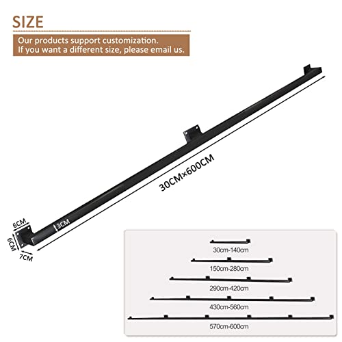 Elegante corrimano di Sicurezza Nero da Parete per Scale - 1 m in Tubo di Ferro per Uso Interno/Esterno - Supporto Resistente per l'arredamento della casa e la Sicurezza delle scal