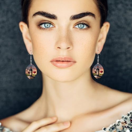 Boucles d'oreilles carlin noir en bois pour fêtes de Noël - 5