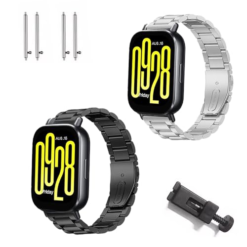 [SHANCHI] �y3�ʃ`�F�[��2�{�Z�b�g�z �V���I�~(Xiaomi) Redmi Watch 5 Active 2.0�C���` �p �����o���h 22mm ����3�ʃ`�F�[�����^���o���h �X�e�����X�� �i�m�Z���߂��� ���K�ȒʋC�� 9�w�������H �_�u���v�b�V