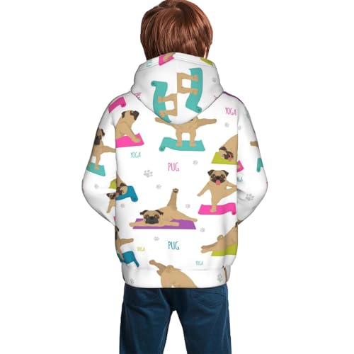Yoga Dogs Poses Kid Hoodies Boys Sweatshirts Girls Pullover with Pocket4