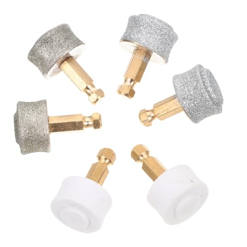 Frcolor 6個 ペット用電動ネイルグラインダー交換ヘッド 耐久性剛砂 炭化硅 白剛玉採用 犬猫対応プロ用爪やすり交換パーツ