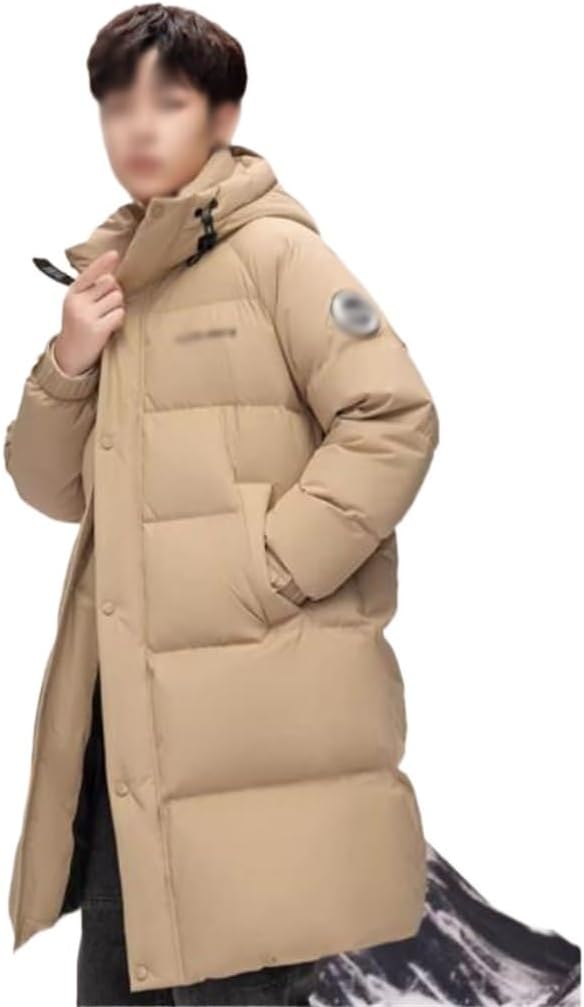 VIDI Hooded Down Jacket Fashion Long Winter Windproof Warm Thick Coat Male