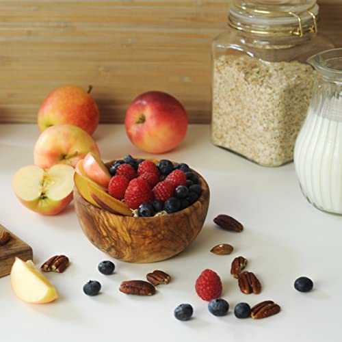 HOFMEISTER® Schale aus Olivenholz, Müslischale, Bowl für Müsli, Schüssel für Deko, 12 x 12 x 6,5 cm