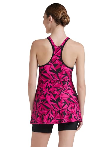 Image of Speedo Women's Printed Racerback Swimdress with Boyleg Swimming Costume