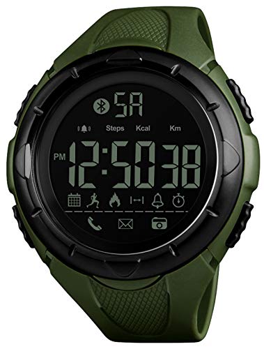 Armbanduhr Männer Fitness Uhr Schrittzähler Kalorien Digital Sportuhr IP68 Wasserdicht 5 ATM LED Wecker Stoppuhr Datum Kalender