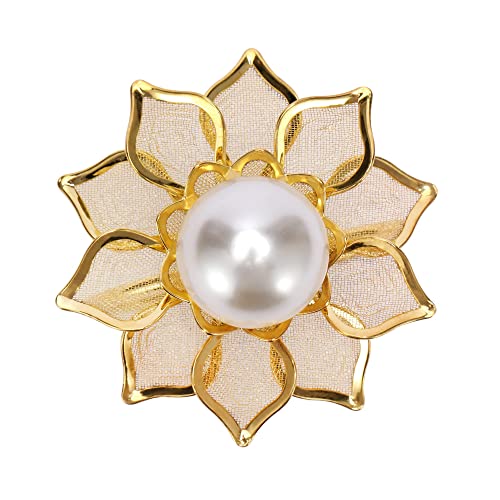 Pearl Flower Napkin Rings Set Of 12 Valentines Day Thanksgiving Christmas Easter Holiday Theme Alloy Hollow Pearls Flowe Napkin Ring Holders For Wedding Family Dining Party Table Great Decorations #TOP1