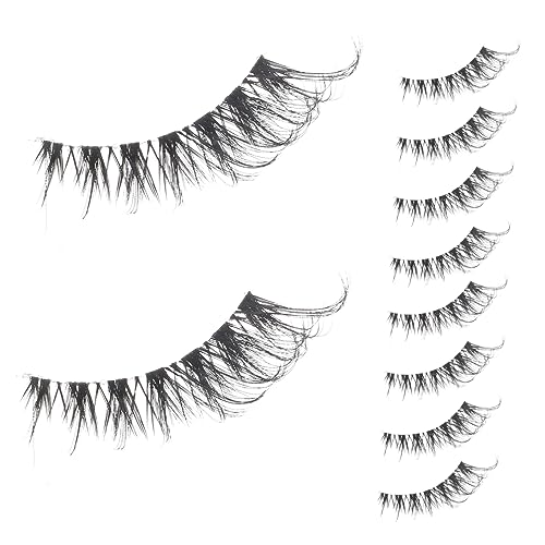 Vaguelly 5 Pares Pestañas Postizas Tira De Pestañas Falsas Latigazo Pestañas De Maquillaje Tenue Dúo Tiras De Pestañas a Granel Falso Puntiagudo Ojos Pestañas Fibra Artificial