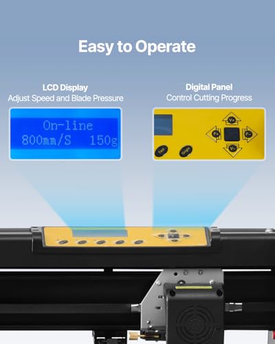 Image of VEVOR Vinyl Cutter 34 Inch Bundle, Vinyl Cutter Machine Manual Vinyl Plotter Cutter with Signmaster Software for Design and Cut, with Supplies and Tools