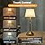 keysays 2 Pack Cordless Table Lamp, Rechargeable Desk Lamp with Fabric Shade, Battery Operated Lamp 3 Color Stepless Dimming, Small Touch Bedside Lamp Home Decor for Dining, Counter (Brushed Gold)