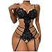 Deals Women Lingerie Set Sexy Lace Bow Hollow Out Bodysuit Fashion See Through Underwear Outfit Open File Erotic Bra Sets Sexy Tops for Women Date Night Club
