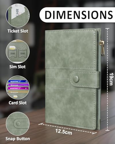 Image of FEDUS Premium Passport Holder for Men, Passport Holder for Women Passport Cover Case Wallet with Card Holder, RFID Protected Travel Accessories Organiser, Faux Leather