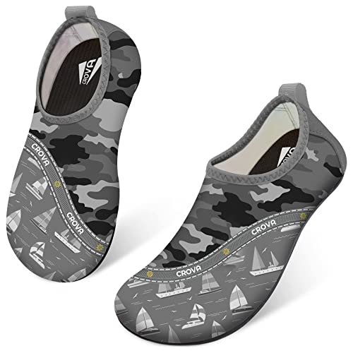 Image of CROVA Toddler Kids Water Shoes Quick Dry Aqua Socks Non-Slip Barefoot Sports Shoes for Boys Girls Toddler