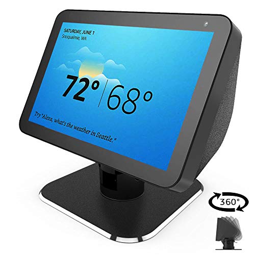 Swivel Stand for Echo Show 8 Adjustable Aluminum Swivel Stand Design and Make for Amazon Echo Show Horizontal 360 Rotation Longitudinal Angle Change Your Camera High Magnetic adsorption Black