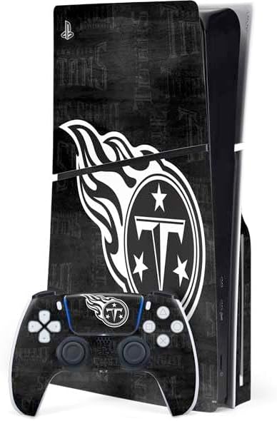 Skinit Decal Gaming Skin Compatible with PS5 Slim Disk Bundle - Officially Licensed NFL Tennessee Titans Large Logo Design