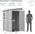 Devoko 5 x 4 FT Resin Outdoor Storage Shed with Floor, Plastic Tool Shed with Window, Outside Waterproof Garden Shed with Lockable Door for Patio, Lawn, Backyard, Poolside, Light Grey