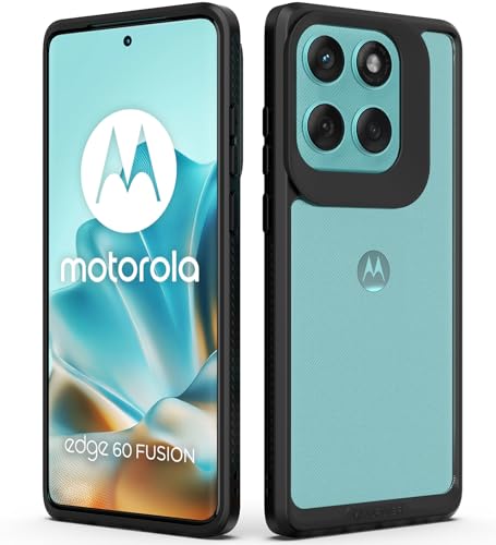 Image of KAPAVER Impulse Back Cover Case Compatible for Motorola Edge 60 Fusion (PC + TPU) (Black)