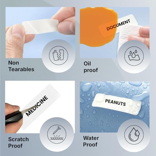 Image of Seznik Waterproof, Non-Tearable, Sticky Thermal Lables, Label Roll, 2 inch Adhesive Thermal Labels for Label Printers (25mmx15mm - 2500 Lables)