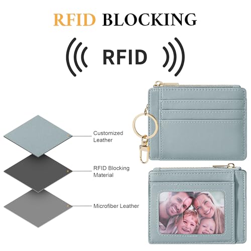 Image of Sodsay Card Case Slim Front Pocket Wallet for Women Credit Card Holder with Keychain | Slim, Front Pocket, Credit Card Holder, with Keychain