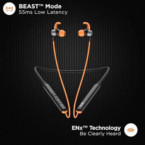 Image of boAt Rockerz 260 Wireless Neckband Earphones with 25 Hours Playtime, Beast Mode, ENx Tech for Clear Calls, ASAP Charge, 10mm Drivers, IPX5 Resistance & Bluetooth v5.2 (Fusion Black)